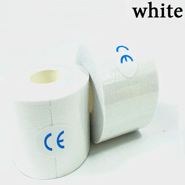 11 color Elastic Tape Muscle Bandage Athletic Recovery Kneepad Sports Safety Pain Relief Knee Pads Support Gym Fitness Bandage white