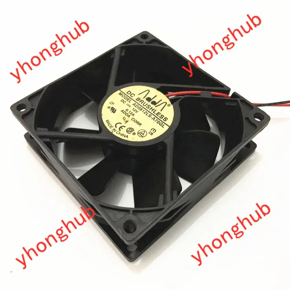 

ADDA AD0812LS-A70GL DC 12V 0.12A 80x80x25mm 2-wire Server Cooler Fan