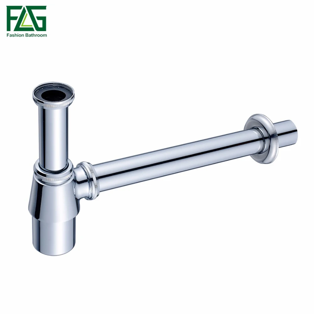 Us 23 83 45 Off Flg Sink Drains Chrome Brass Plumbing Traps Bathroom Cabinet Ceramic Wall Mounted Basin Siphon Pop Up Waste P Trap P130 01c In