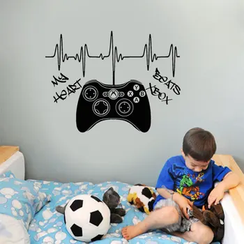 

My Heart Beats Xbox 360 Controller Gampad Wall Art Decal Sticker Picture Poster B655