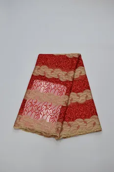 

Newest Double color embroidery chemical guipure African lace fabric and cheap price french net lace fabric for wedding 16.02