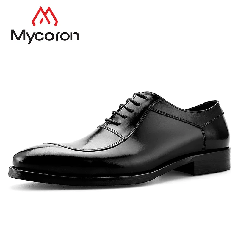 

MYCORON 2018 Leather Casual Men Boots Men Pointed Toe Comfortable Luxury Fashion Office Men Dress Shoes Chaussure Homme