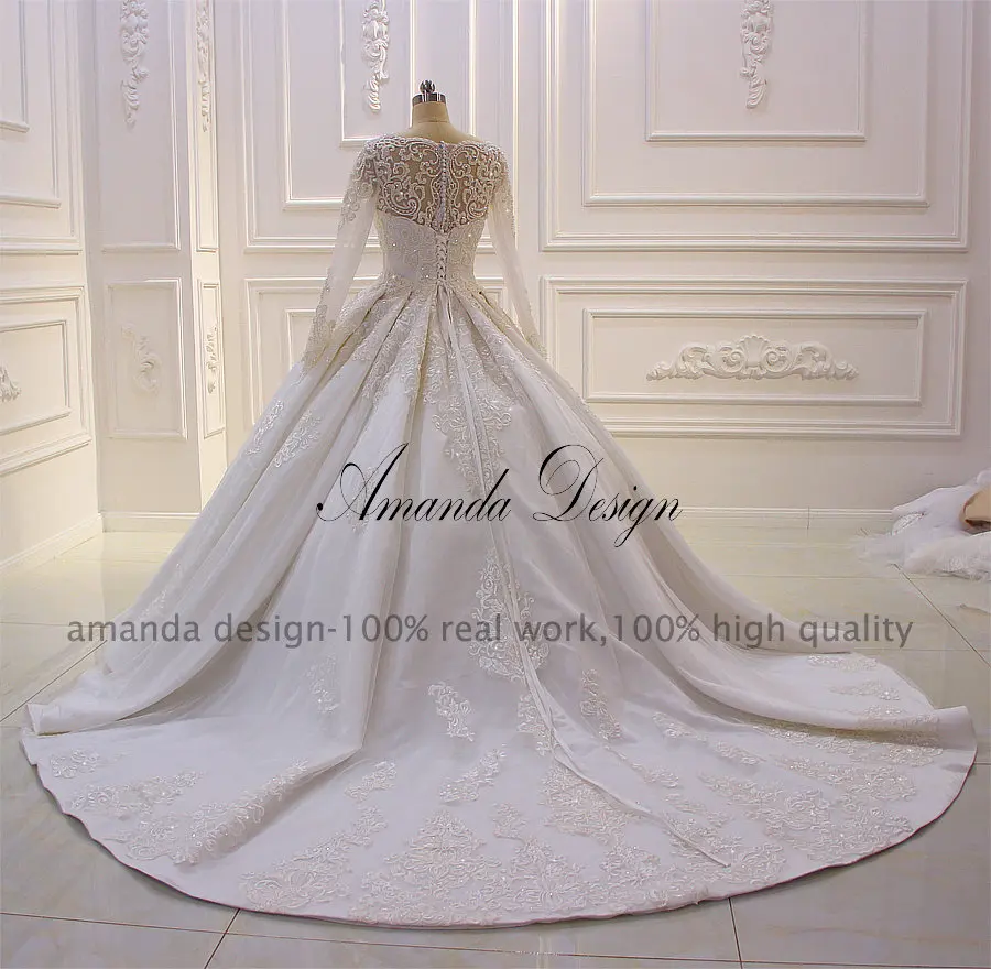 Свадебное Платье Amanda Design Кружевная аппликация с жемчугом свадебное платье