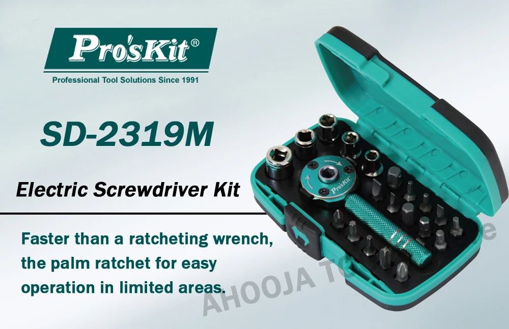 Pro'sKit SD-2319M Набор отверток многофункциональный ладони, ключ установлен бит 1/" автомобильный набор ключей