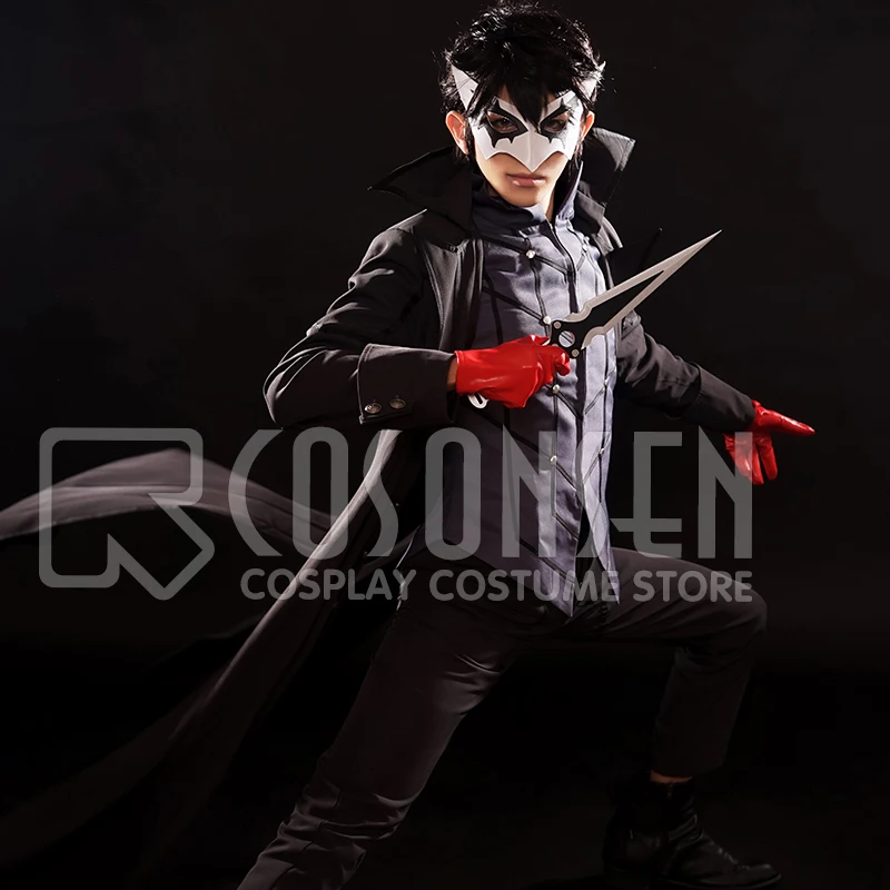 COSPLAYONSEN Persona 5 Leading Character Hero Full Outfit Joker Black ...