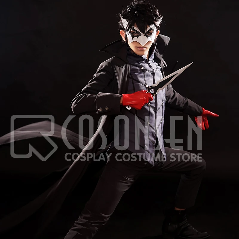 COSPLAYONSEN Persona 5 ведущий герой полный костюм Джокер черная куртка брюки одежда