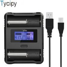 Tycipy зарядное устройство 2 слота Смарт ЖК USB зарядное устройство для литий-ионных 1,2 в Ni-MH/Ni-CD 18650 аккумуляторные батареи Горячая