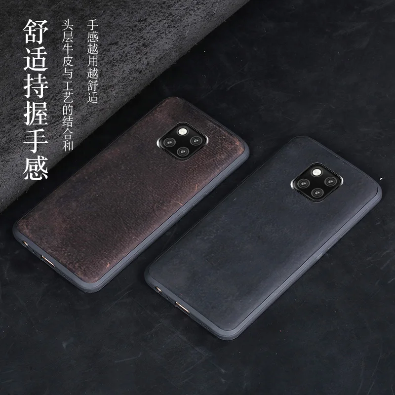Цена Чехол для телефона huawei mate 20 9 10 Lite P10 P20 Pro Чехол из воловьей кожи винтажная текстура задняя крышка для Honor 8X Max 9 10 ретро чехол s