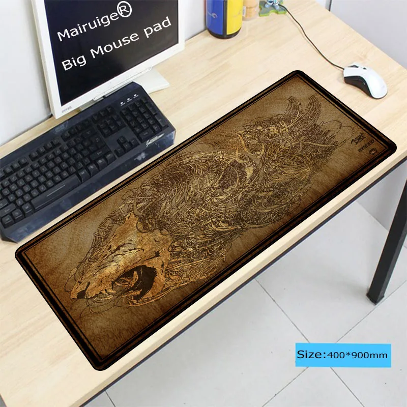 Большой игровой коврик для мыши Mairuige 400x900x3 мм геймерский с Львом тигром