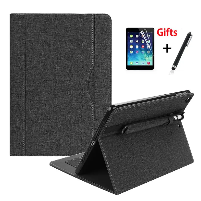 Case For Apple iPad 9.7 6th Generation 2018 2017 Cover For iPad Air 1 2 iPad Pro 9.7 Funda With Pencil Holder Shell +Film+Pen Case For Apple iPad 9.7 6th Generation 2018 2017 Cover For iPad Air 1 2 iPad Pro 9.7 Funda With Pencil Holder Shell +Film+Pen