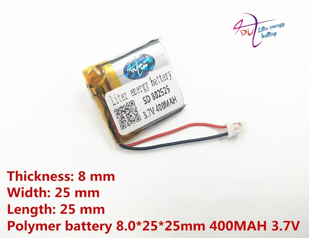 XH2.0 3,7 V 802525 MP3 MP4 MP5 полимерная литиевая батарея gps батарея 400MAH