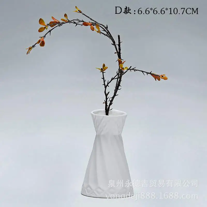 Домашняя белая керамическая ваза, сушеная Цветочная композиция, горшок, офисное украшение, ручная работа, Европейский стиль, гидропонная Цветочная ваза - Цвет: Темный хаки