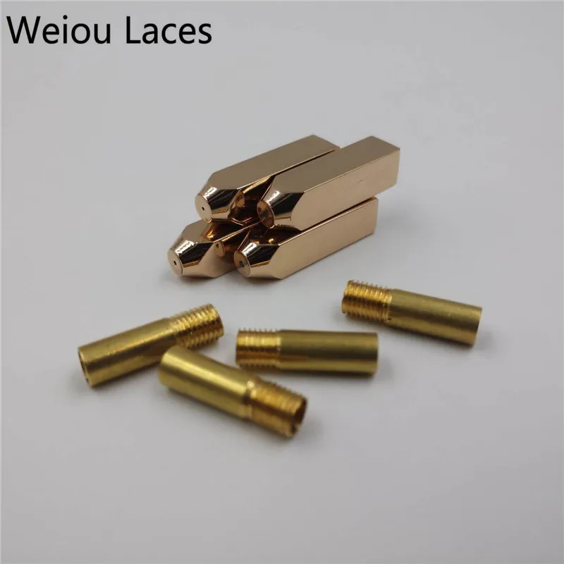 Weiou 4pcs/1Set 5*5*19mm Rectangle Mirror Rose Gold Metal shoe lace Tips Replacement Shoelaces Head Aglets Ends DIY Sneaker Kits