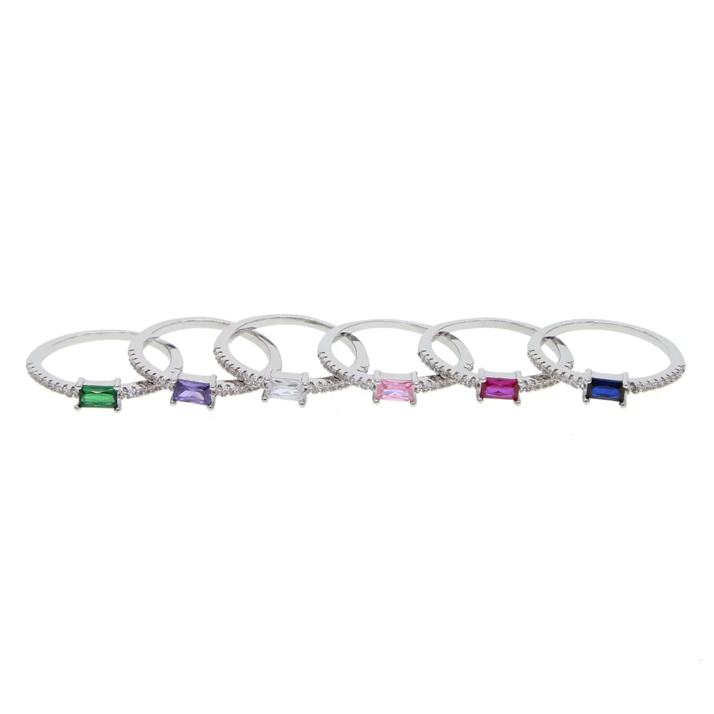 Обручальное кольцо для женщин, лаконичное классическое многоцветное мини кубическое циркониевое серебро, минимальное модное ювелирное изделие