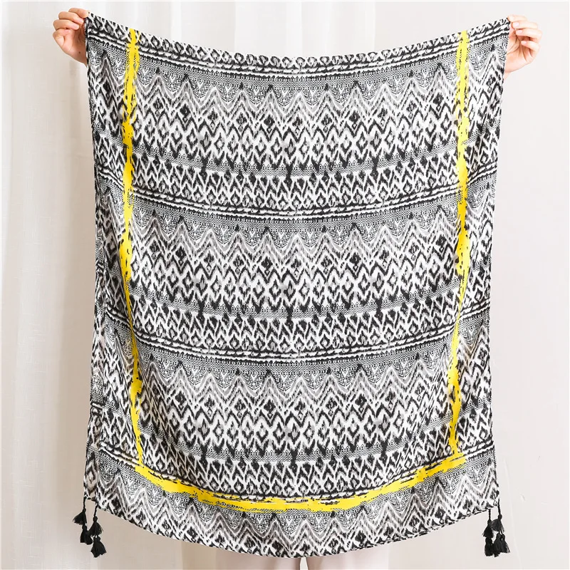 Женский модный геометрический полосатый шарф из вискозы от Aztec этнический женский шарф Bufandas мусульманский хиджаб 180*100 см