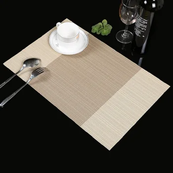 

4PCS/Set Knitted Caffee Table Mat Non-slip Insulation Mat Cloth Stripe Pattern Cushion Dishes for European Western Restaurant