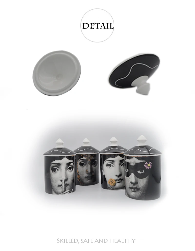  Fornasetti Candle Holder Jewerlry Storage Dressiing Pen Jar Cup Makeup Pen Organization Holder Huma