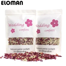 Натуральные свадебные конфетти ELOMAN сушеные розы Конфетти в форме лепестков Свадебные и праздничные украшения биоразлагаемые 1л