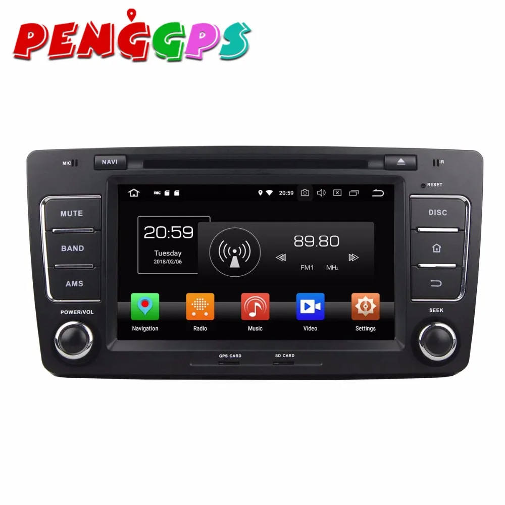 Clearance Android 8.0 7.1 Car DVD Player GPS Navigation Headunit For Skoda Octavia 2012 Car Stereo Auto Multimedia Satnav Video Autounit 4