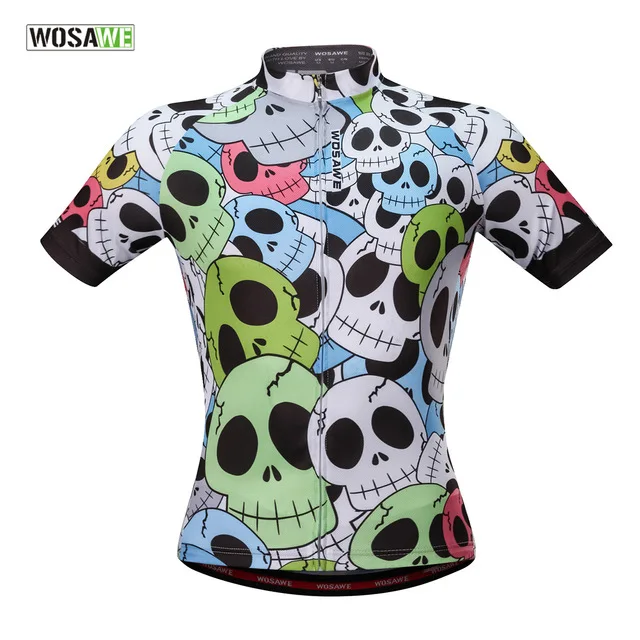 US $23.99 WOSAWE Men Bike Jerseys-short Camisa Ciclismo Preto e Branco Skeleton Summer Reflective Fitness Cyc