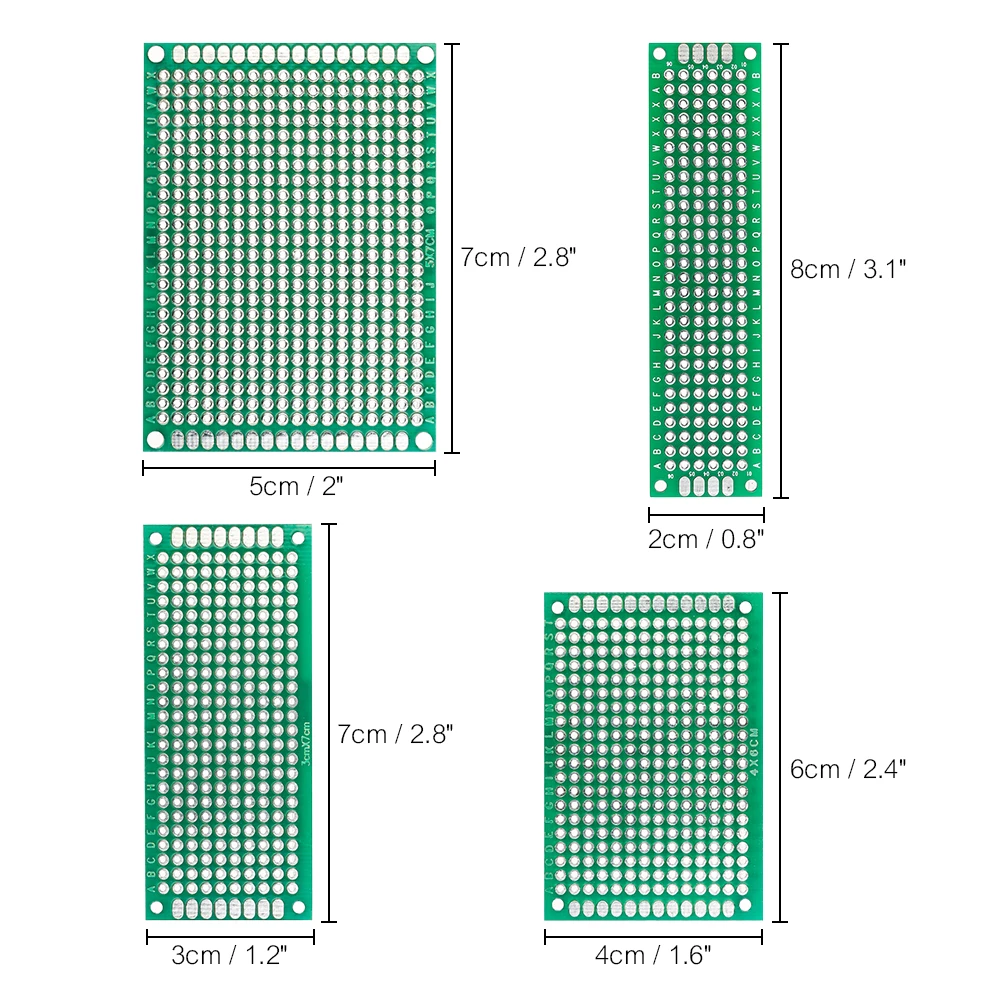 40 шт. двухсторонний прототип DIY печатной платы Универсальный комплект печатной платы для электронных 2*8 см/3* см 7 см/4*6 см/5*7 см