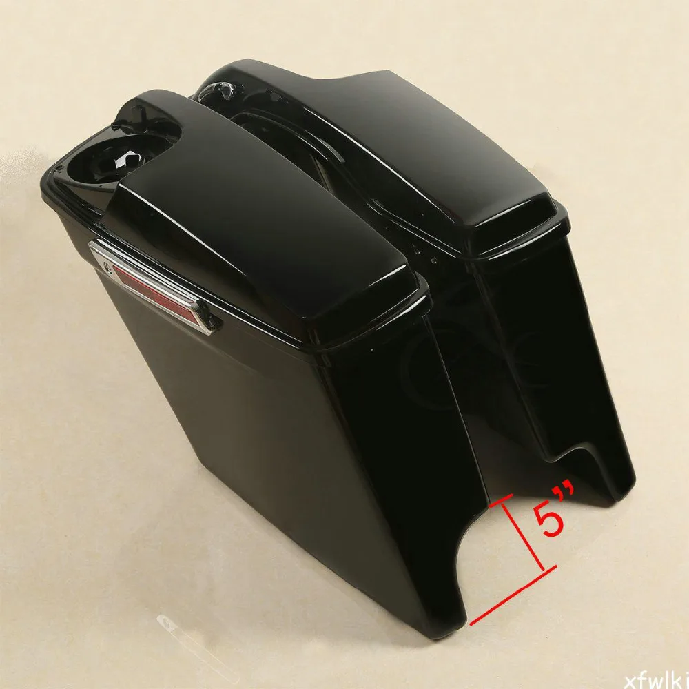 Extended Stretched Saddlebags W/ Speaker Hole Cut Out For Harley