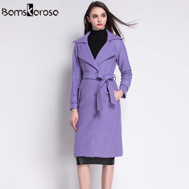 Et Feminino Femmes Chaud Outwear Laine Green Manteaux 2018 Mélanges red Épaissir Nouveau Casaco D'hiver Manteau Vestes Femle violet Mince Longue AOaqw8tz