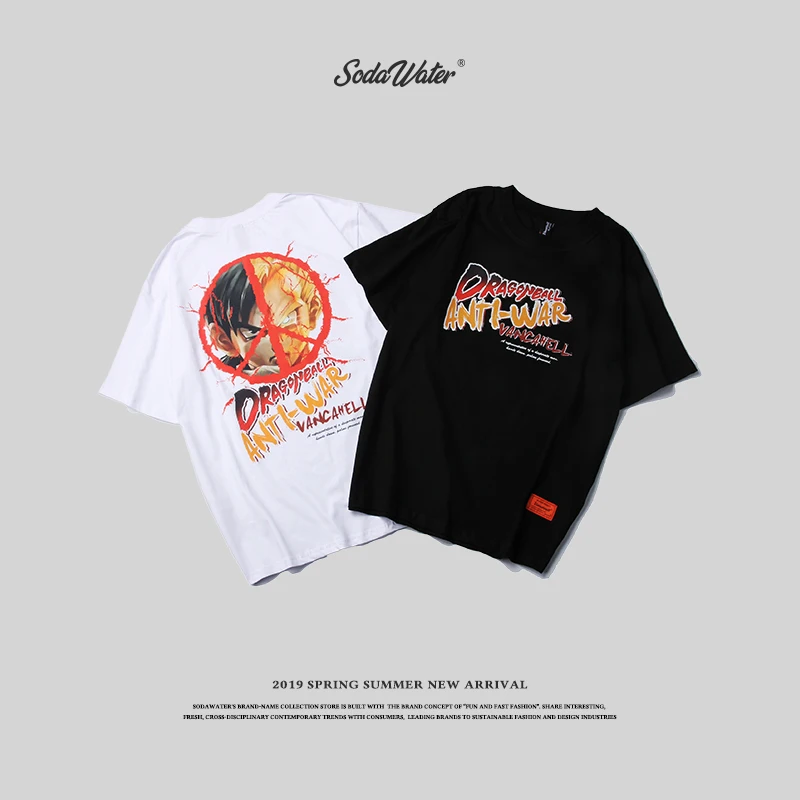 

SODA WATER T Shirts Men Harajuku Tshirt Men Carton Print Hip Hop T-shirt Cotton Streetwear Casual Tee Shirt Homme Tops 94210SE