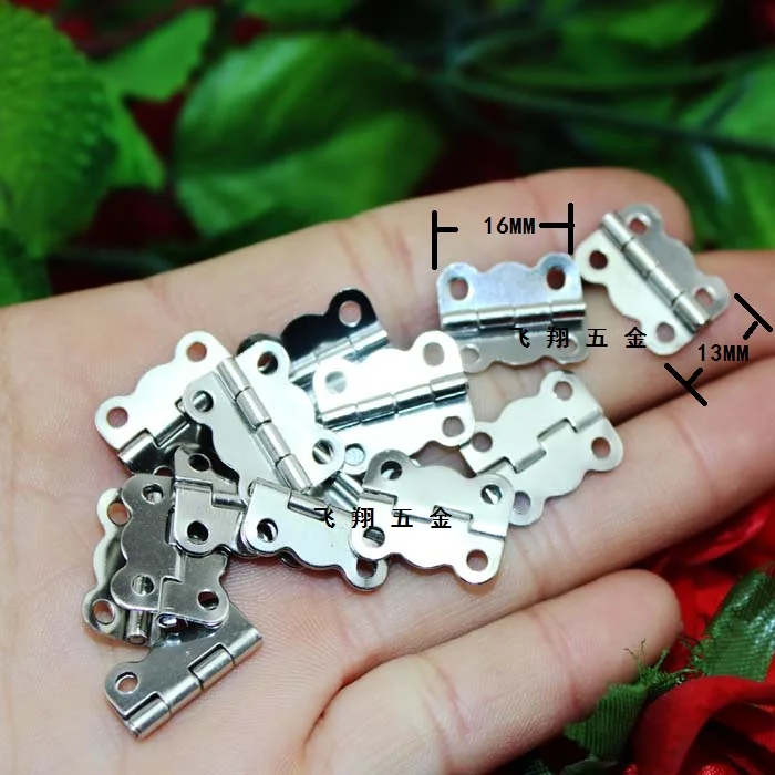 100pcs 16 * 13MM white lace Hinge Small metal hinge Jewelry Box Hinge