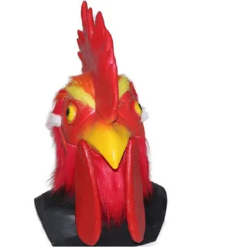 

Halloween Cosplay Red Latex rooster Adults Mad Animal cockerel Mask