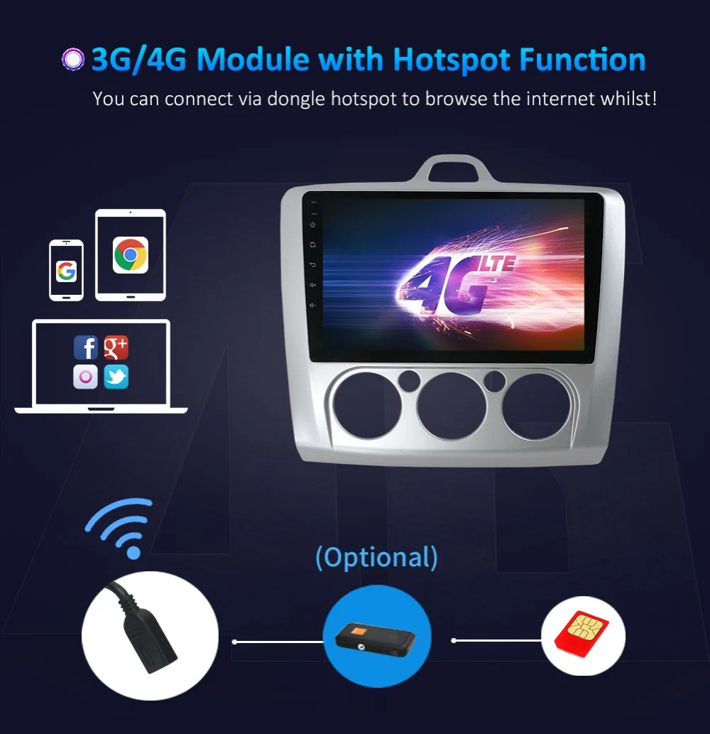 Best Bosion 4/8 core 2 din For Ford Focus 2009 Android 8/9 Autoradio Car Multimedia Player GPS Navigation Head Unit with wifi BT USB 15