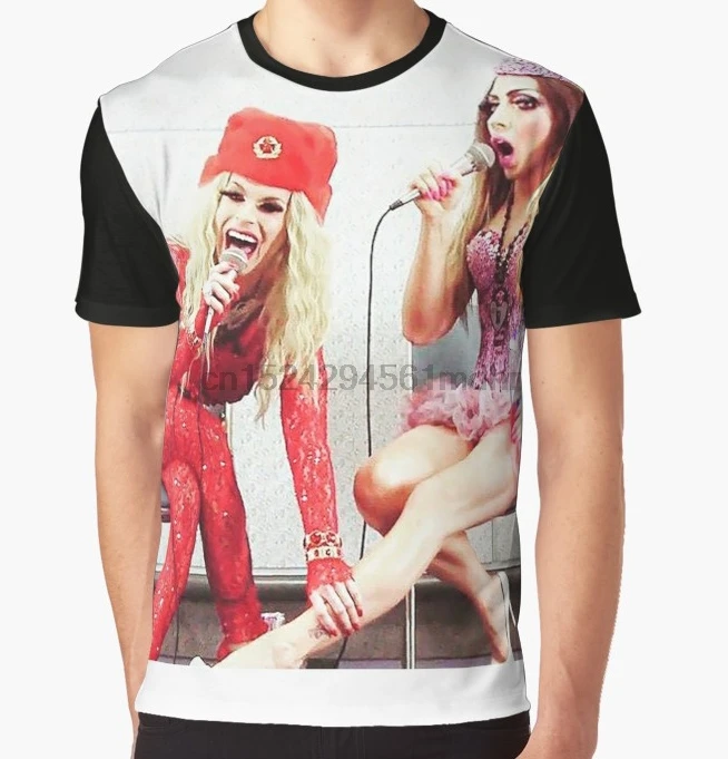 

All Over Print T-Shirt Men Funy tshirt Katya and Alyssa Edwards Short Sleeve O-Neck Graphic Tops Tee women t shirt