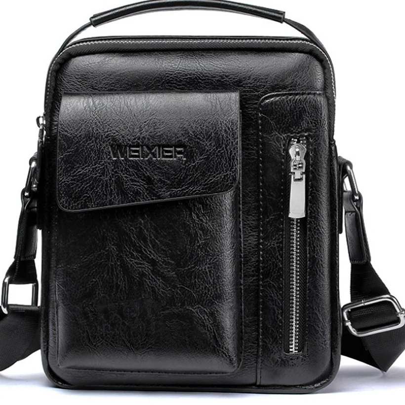 Мужская сумка-мессенджер, 2 комплекта, мужские сумки из искусственной кожи на плечо, деловая сумка через плечо, Повседневная сумка, известный бренд, маленький черный портфель