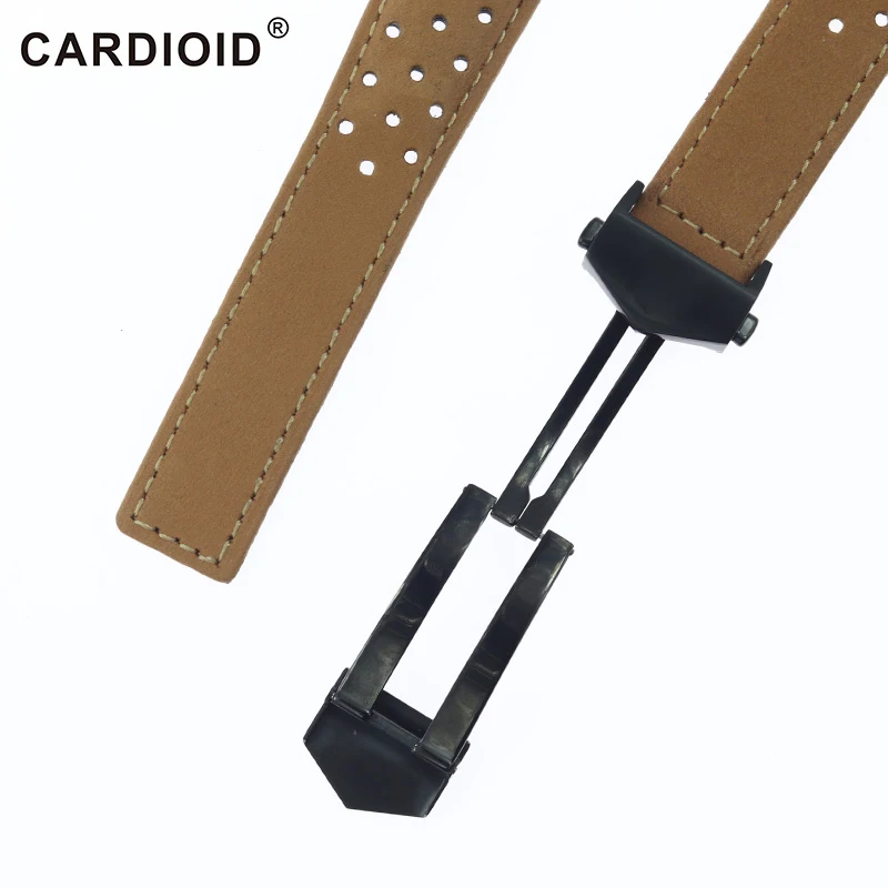 Pulseira de Couro Vaca para Tag Pulseira de Pulso Novo Heuer Carrera Série Banda Masculina Qualidade Suave Relógio Acessórios 22 – 24mm