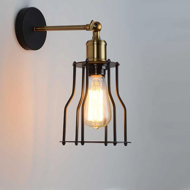 Loft American Vintage Wall Lamps Bedroom Bedside Lamp Industrial