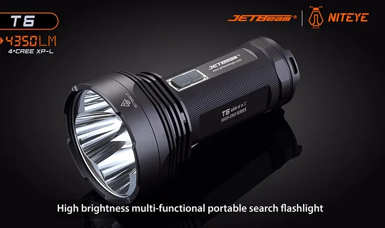 Походный фонарь JETbeam T6 4* CREE XP-L светодиодный Max.4350 лм 750 м дальний фонарь для охоты на открытом воздухе