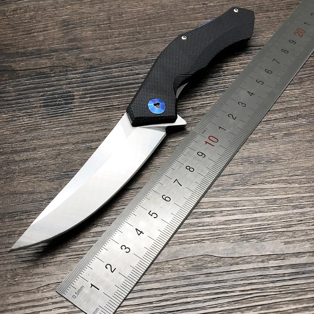 

ZZSQ Blue Moon Pocket Tactical Folding Knife D2 Blade G10 Handle Survival Rescue Knives Camping Outdoor Combat Hunting EDC Tools