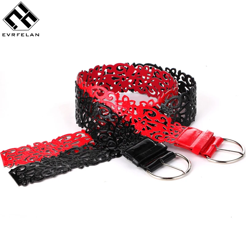 Fashion Women's Lady Tie Belt Wide Hollow Buckle Waist band Waistband