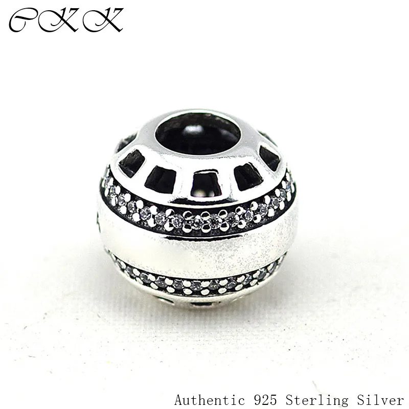 

Fit Pandora Bracelets Forever Charm DIY Beads for Jewelry Making 100% 925 Sterling Silver Clear Zircon Silver 925 Beads PF254