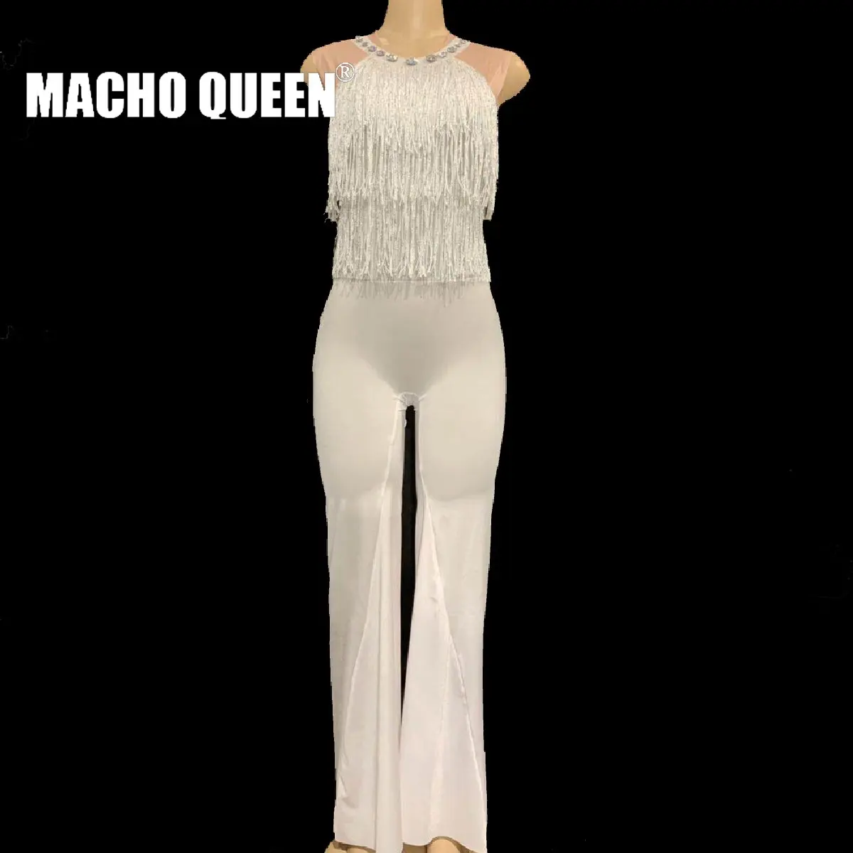 

Drag Queen Costumes Fringe Bodysuit Burning Man Jumpsuit Stage Dance Wear Celebrity Nightclub Oufits Party