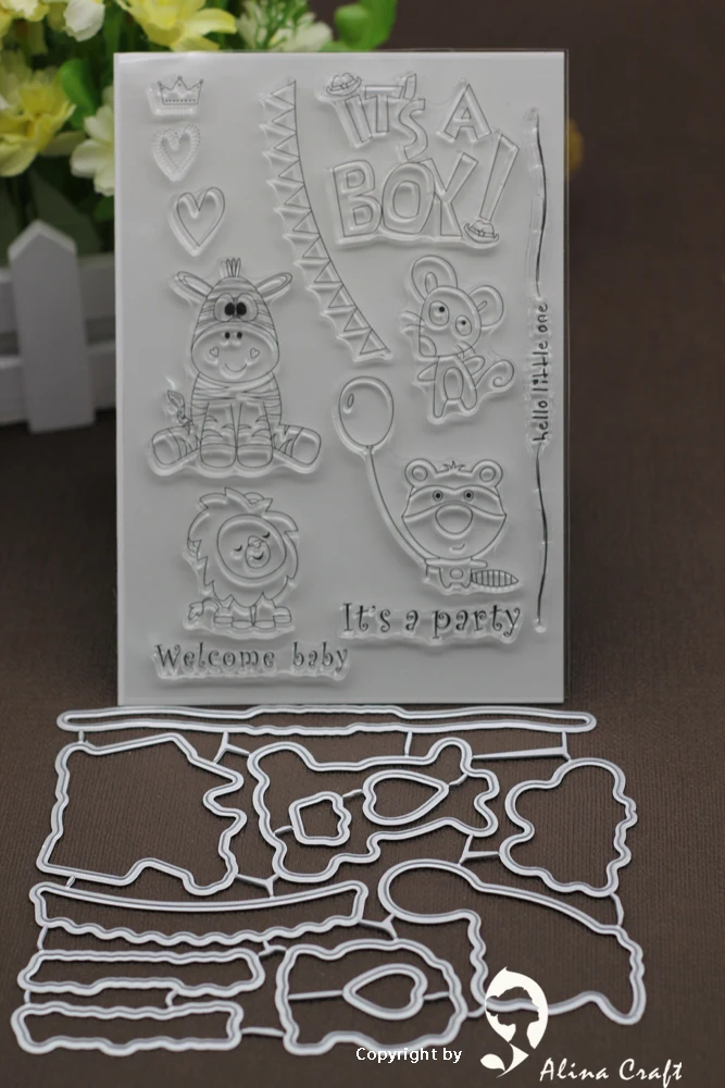 Baby Animals Clear Stamps and Dies for Scrapbooking Card Album