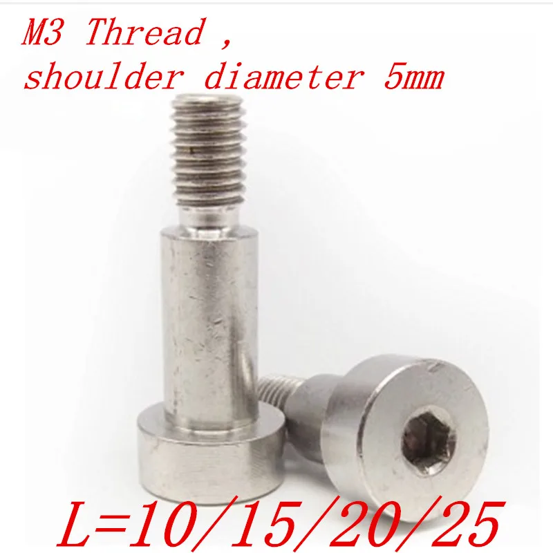 10pcs M3 thread 5mm diameter MSB stainless steel 304 shoulder screwin