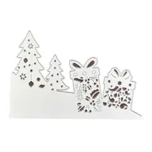 OOTDTY Carbon Steel Tree Gift Pattern Cutting Die Embossing Stencil Mold For DIY Christmas Art Handcraft Card Decor diy santa pattern carbon steel cutting die