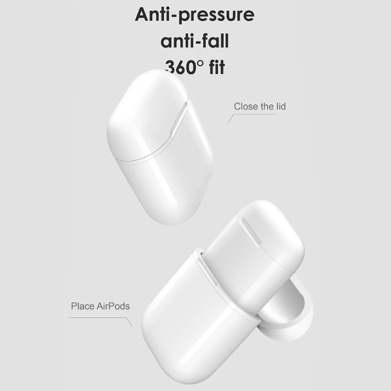 Беспроводной зарядный Чехол-приемник для Apple Airpods QI standard Airpods, беспроводной приемник, совместимый с любым беспроводным зарядным устройством