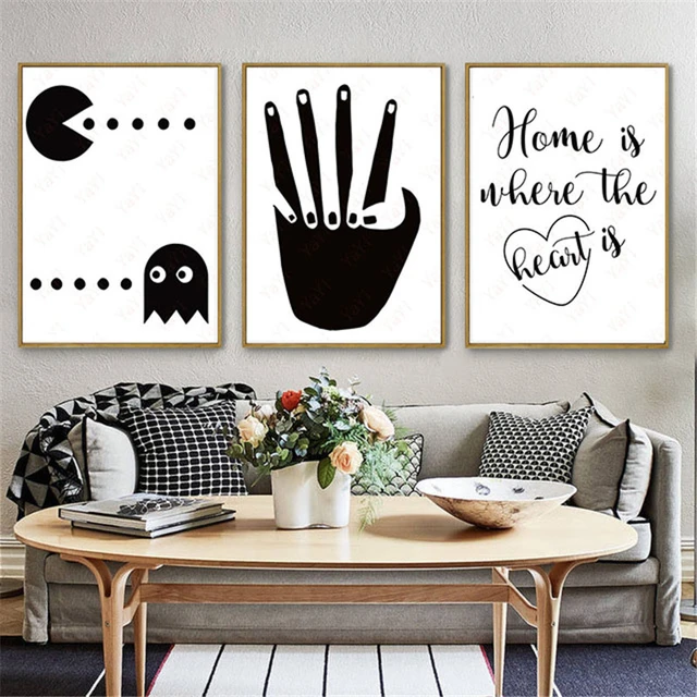 black and white canvas art diy