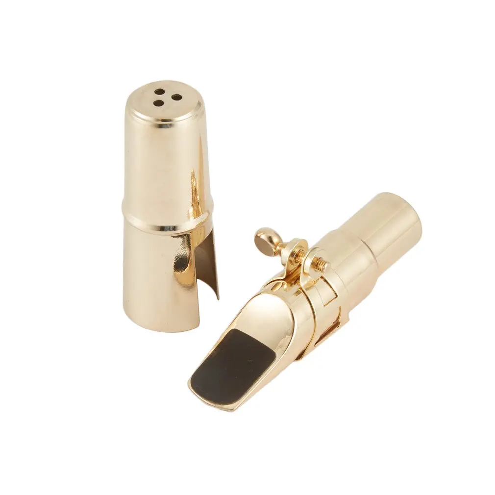 

High Quality Jazz Alto Sax Saxophone Mouthpiece 7C Metal with Mouthpiece Patches Pads Cushions Cap Buckle Gold Plating