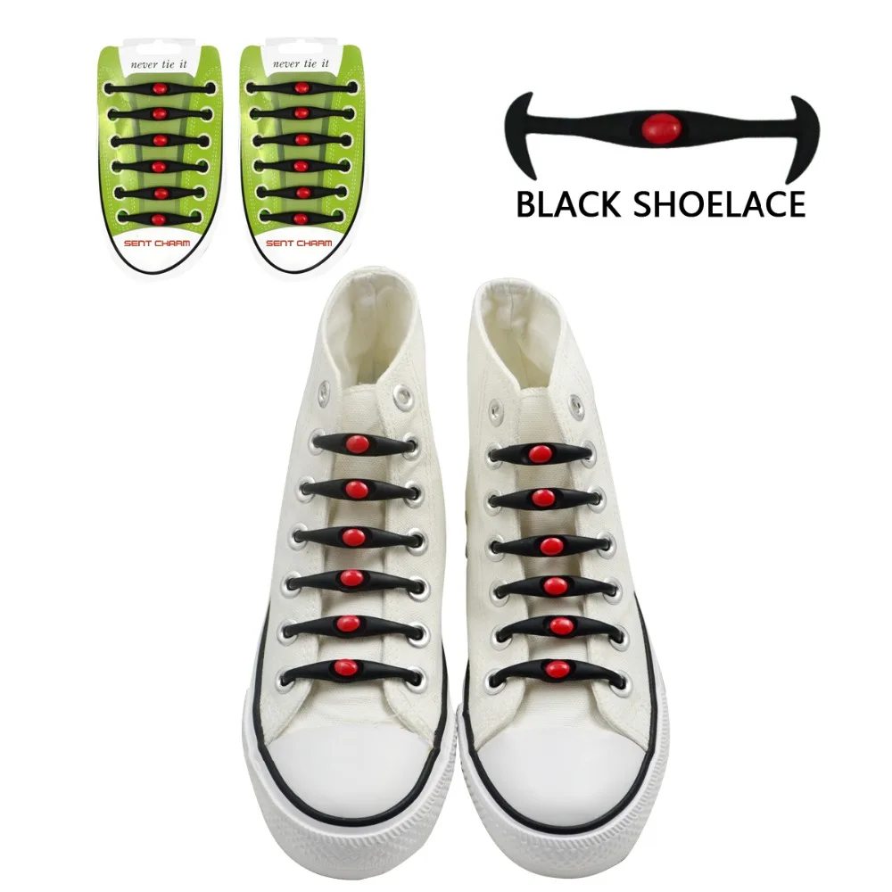 12 шт./компл. обувь части черные удобные шнурки для обуви силиконовые без галстука эластичные шнурки для женщин Мужская обувь и спортивная