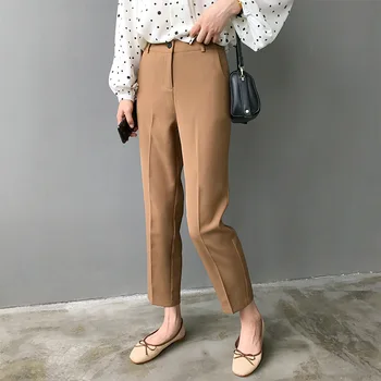 

New 2020 spring autumn women fashion solid color casual trousers pants capris female