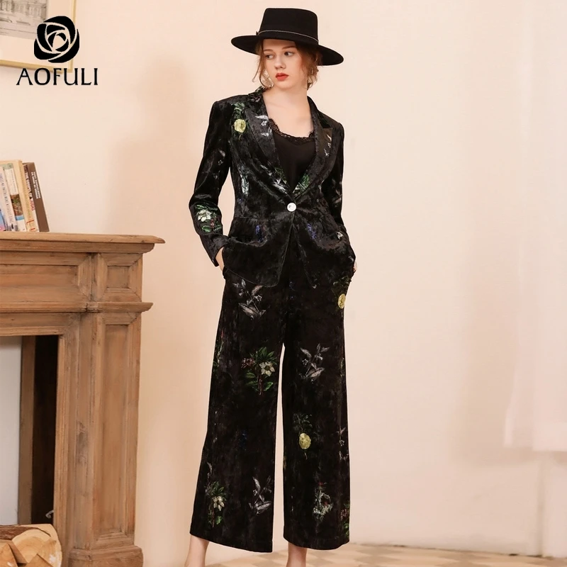 plus size velvet pantsuit