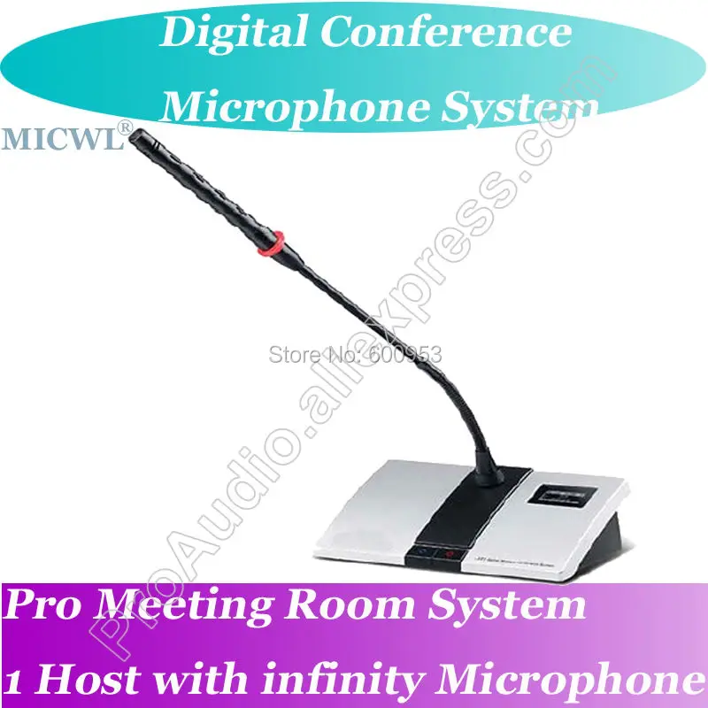 

High-end MICWL Digital Wireless Microphone Conference Meeting Room System Host + President + Delegates Desk Unit Gooseneck Mic
